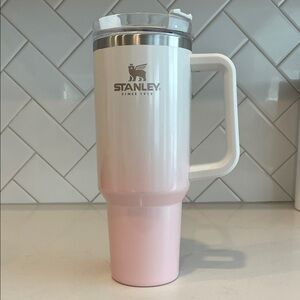 Stanley Pink and White Ombré 40oz Travel Mug - Used Condition